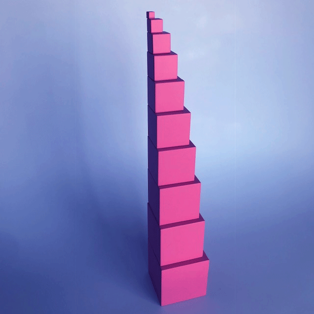 Montessori Materials - Pink Tower | Learn Dimensions and Sizes
