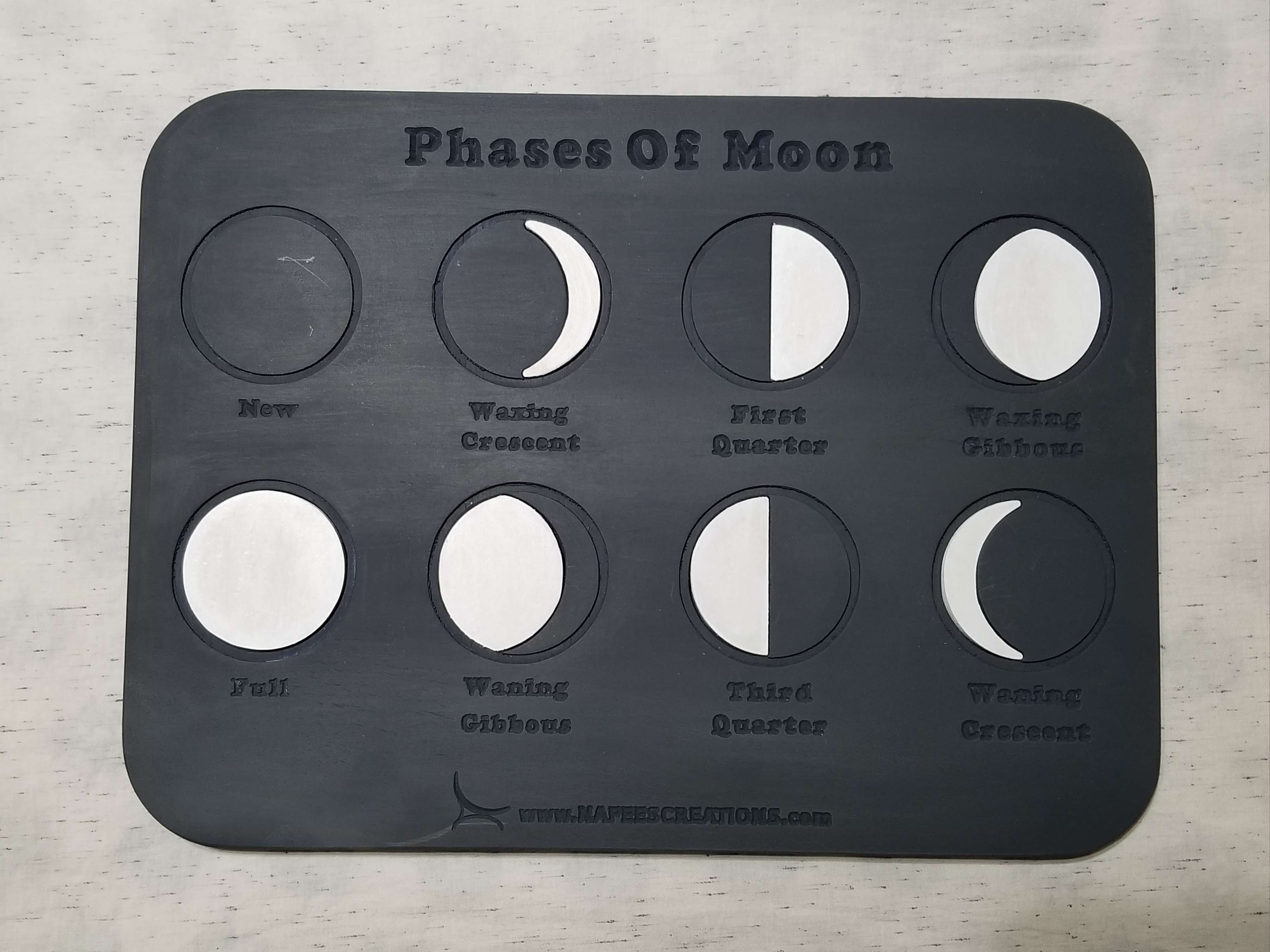 Phases of the Moon - Montessori Wooden Moon Cycle Lunar Phases - TX